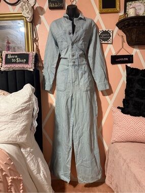 Universal Thread Light Blue Denim Utility Jumpsuit
